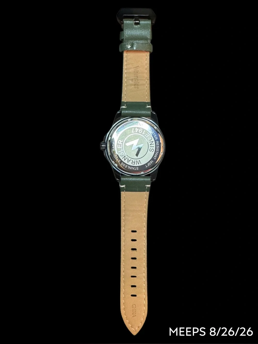 Nice Wrangler Men’s Watch - Western Collection - Black Metal Case, Green Band
